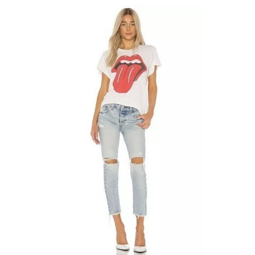 Moussy Vintage Yardley Tapered Slim Straight Jeans In Light Blue Sz-25 $350